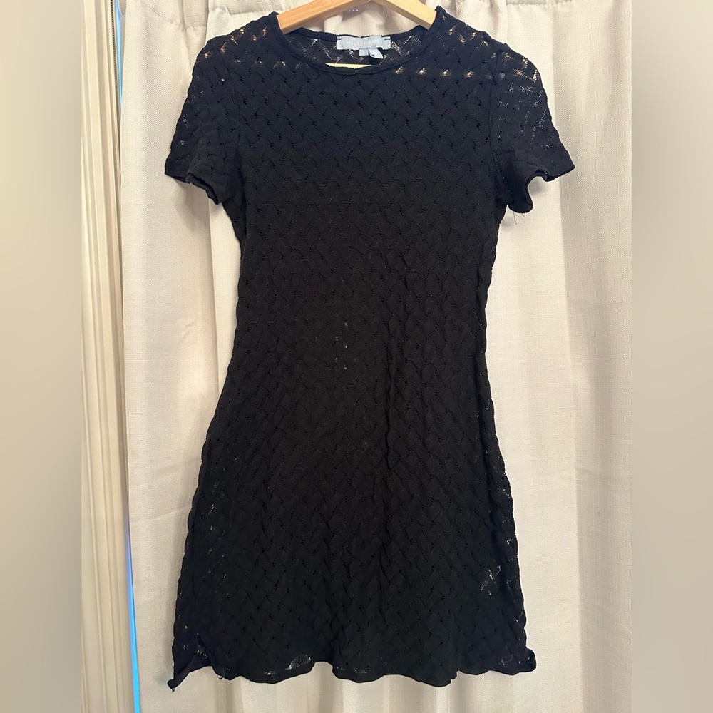 Hill House Black Textured Mini Dress
